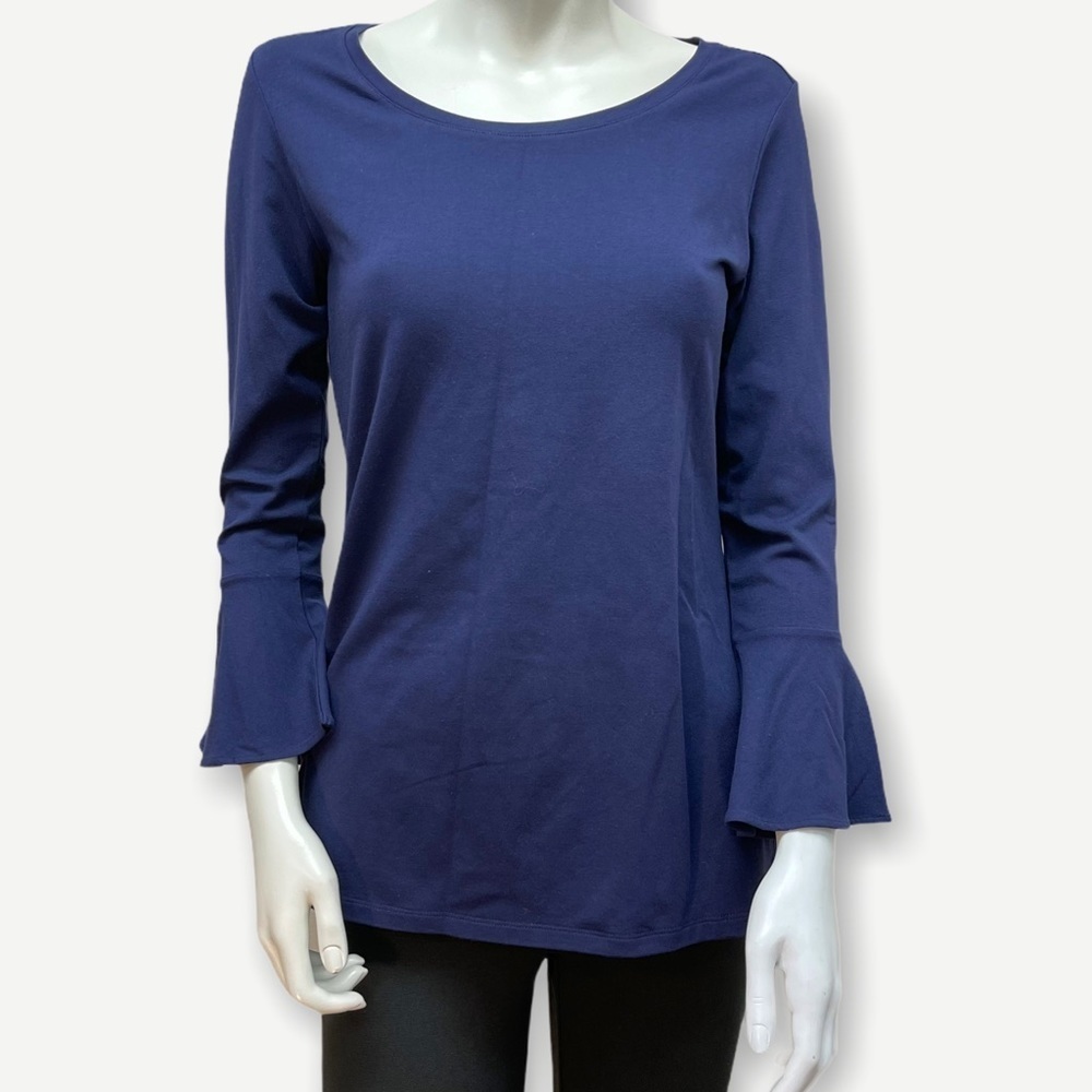 ISAAC Mizrahi Live! Scoop Neck Top Ruffle Sleeve